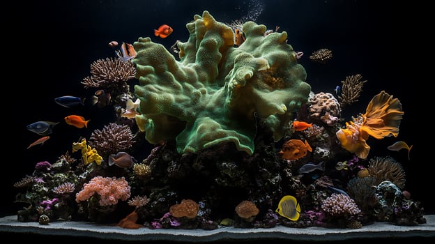 An aquarium with many different types of fish photo