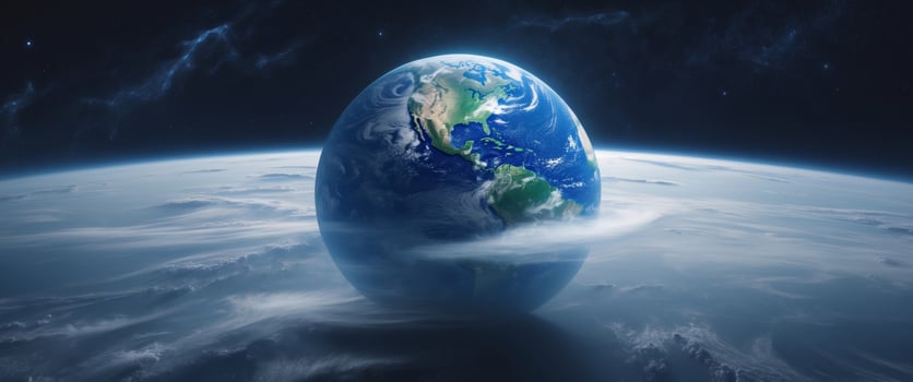 The earth is seen from space in this image photo