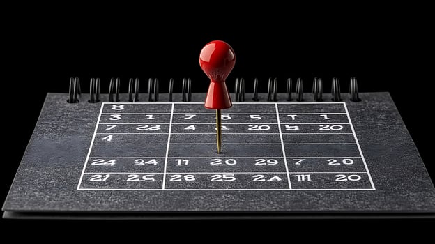 A bingo board with a red pin on it photo