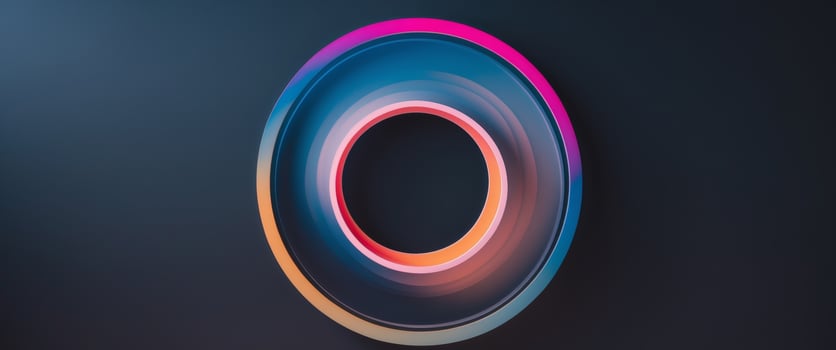 Colorful circular graphic design on dark background photo