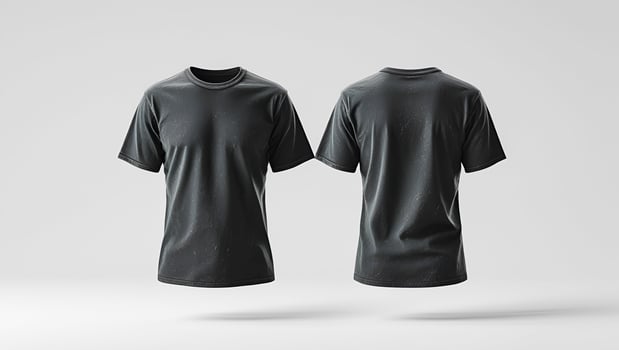Dark Gray Crew Neck T-Shirts Smooth Fabric Texture photo