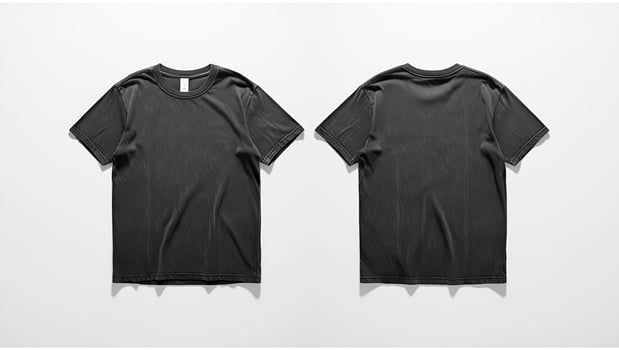 Twin Dark Gray T-Shirts Hanging Symmetrically photo