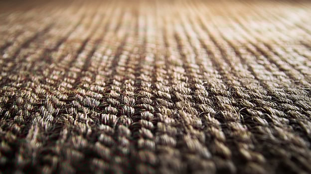 Close-up of woven material shows texture and pattern. Earthy tones create a warm and inviting feel. Abstract pattern in brown and tan. photo