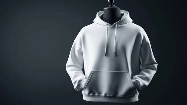 Minimalist hoodie design with blank white sweatshirt for branding or fashion mockup photo