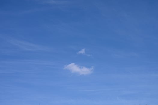 Fluffy cloud shapes drifting in the expansive blue sky during a serene afternoon photo