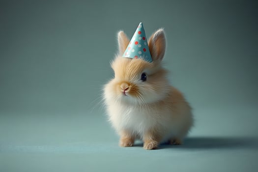 Adorable Baby Bunny Wearing Party Hat for Celebration Design and Decor photo