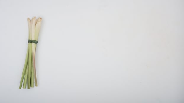 A Bunch of Lemongrass on White Background photo