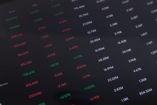 Stock market financial data interface on digital screen photo