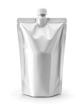 white doypack, isolated on white background photo