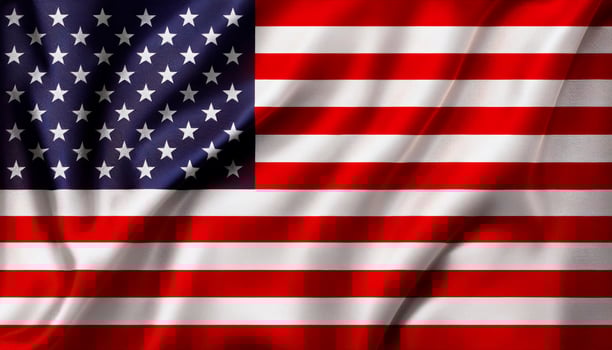 United States national flag with realistic fabric texture and smooth folds waving in the wind. USA flag photo