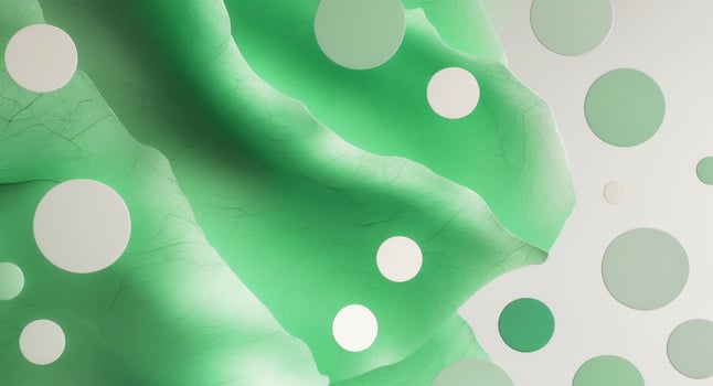 A green and white polka dot fabric with circles photo