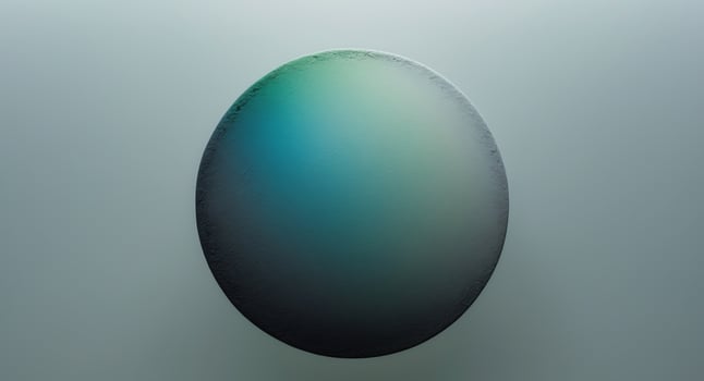 Round gradient with a rough texture going from blue green to charcoal on a see through background photo