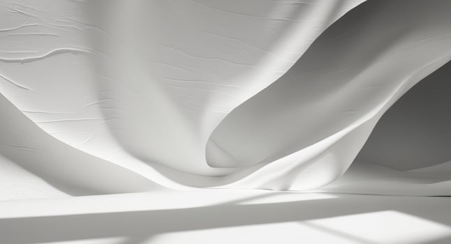 White textured surface with flowing lines and subtle shadows creating a dynamic abstract background. photo