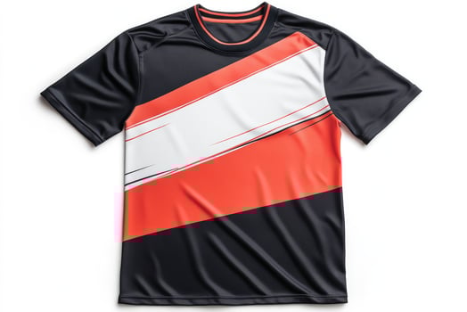 Vibrant geometric design on athletic t shirt . photo