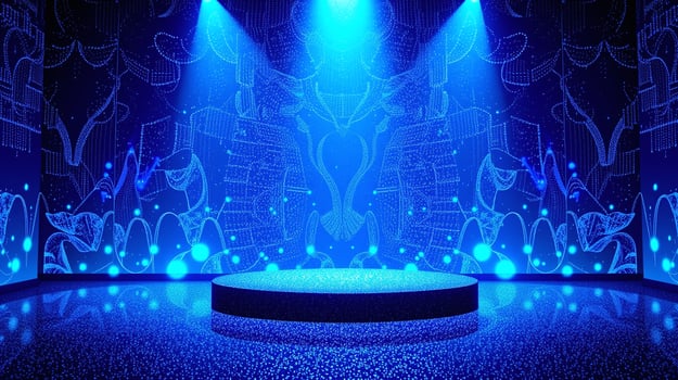 A captivating digital rendering of an abstract, illuminated stage. photo