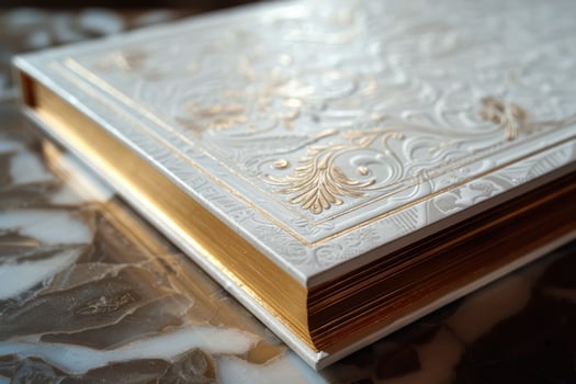 Elegant Luxury Invitation Card on Textured Fabric for Weddings and Special Events photo