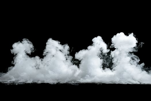 Delicate tendrils of white smoke dance and swirl on a dark backdrop, forming captivating shapes that evoke mystery and intrigue in the viewer's mind photo