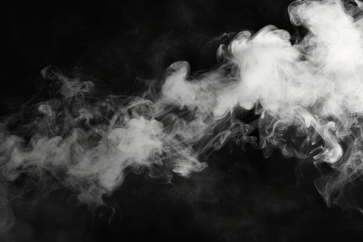 Ghostly wisps of white smoke swirl and intertwine, filling the darkness with their ethereal presence, offering a stunning visual experience photo