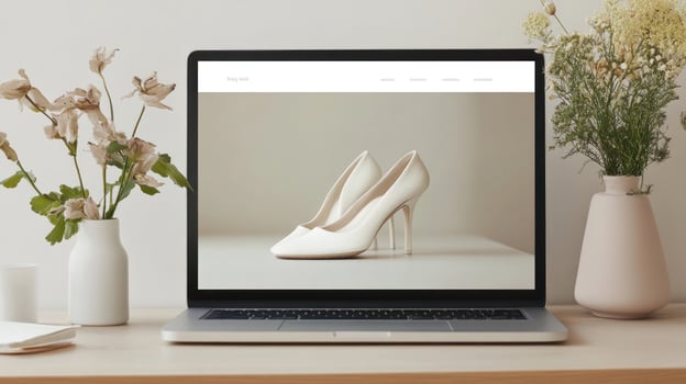 Shoes on laptop photo