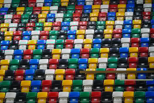 Colorful Seats of an Sports Hall photo
