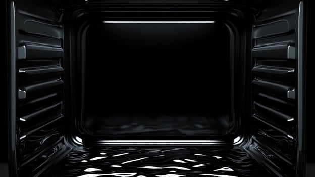 Interior view of a modern, empty oven cavity in a kitchen photo