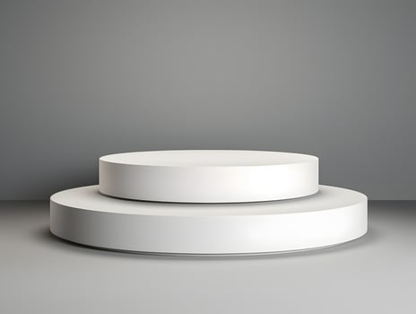White pedestal podium with gray background 3d render photo