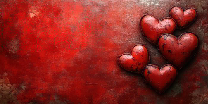 Red hearts create a vibrant and romantic backdrop for love-themed designs and celebrations photo