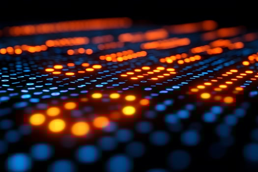 Dynamic Abstract Digital Landscape - Blue and Orange Pattern for Modern Design photo
