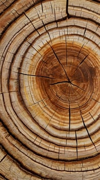 A high-definition close-up of wood showing natural growth rings and detailed fibers. photo