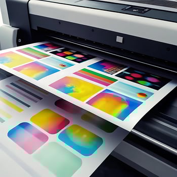 Large Format Printer Printing Vibrant Color Swatches and s photo