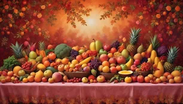 A table with many fruits and vegetables on it photo