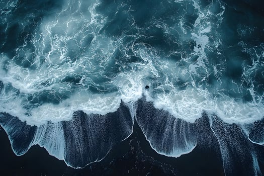Dramatic Aerial Ocean Wave Patterns for Nature and Coastal Designs photo