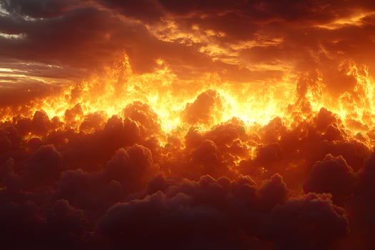Fiery Cloudscape at Sunset Dramatic Sky for Inspirational Print or Poster Design photo