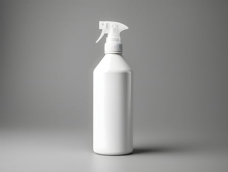 Blank white plastic spray bottle mockup photo
