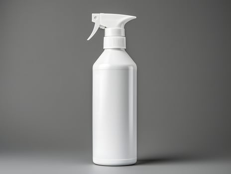 White plastic spray bottle mockup photo