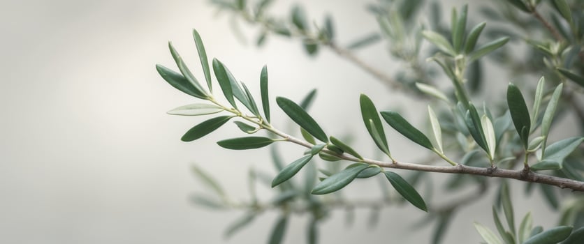 Olive branch with leaves on a white background photo