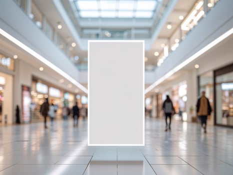 An empty white square in a shopping mall photo