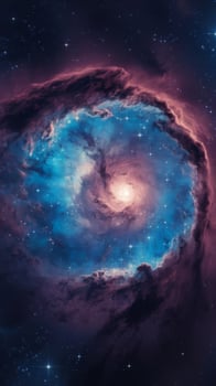The nebula in space with stars and blue and red photo