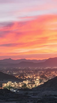 A sunset over the city of oaxaca, mexico photo