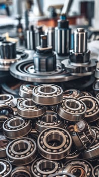 Ball bearings pinions on background photo