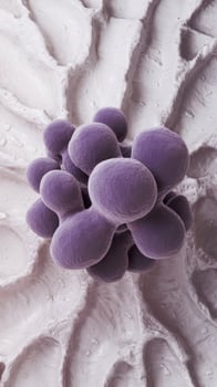 A close up of a purple cell photo