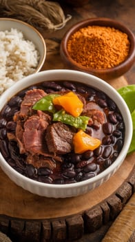 Brazilian stew with meat and beans photo