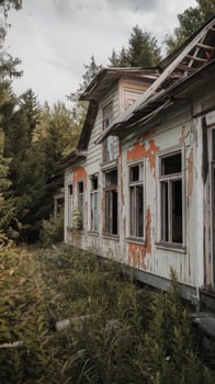 An abandoned house in the woods photo