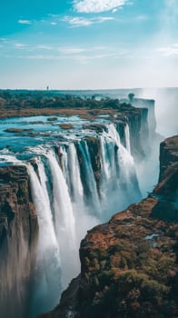 Victoria falls on zambezi river in zimbabwe photo