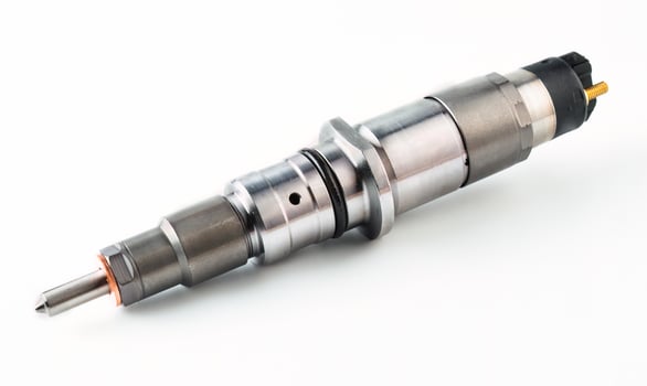 New fuel injector on the white photo