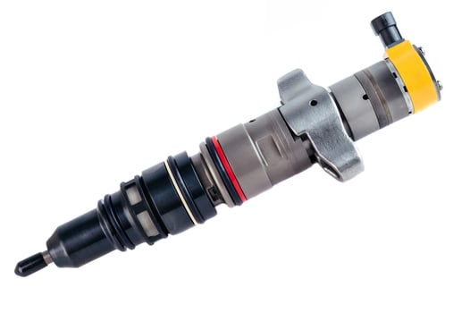 New fuel injector on a white background closeup photo