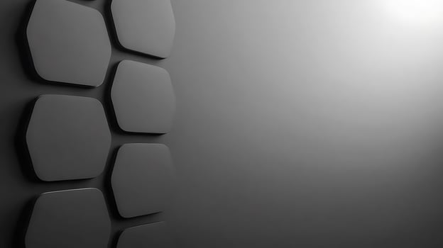 Abstract design of hexagonal shapes on a smooth gradient background with soft lighting photo