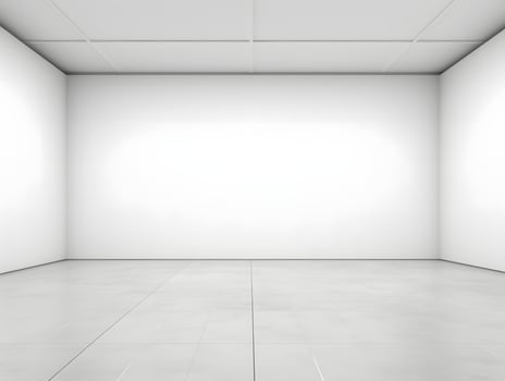 Empty white room with white walls and floor photo