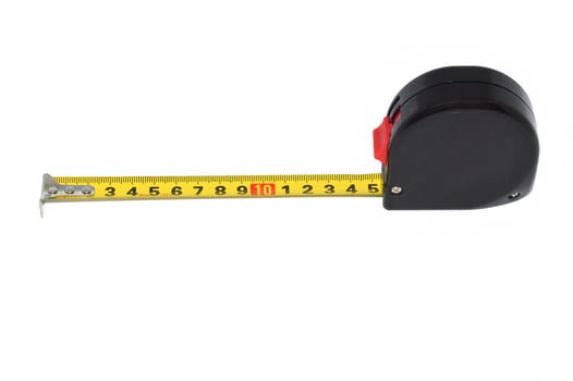 Measuring tape isolated on white background photo