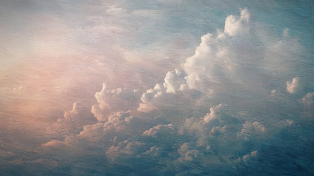 A painting of clouds in the sky photo